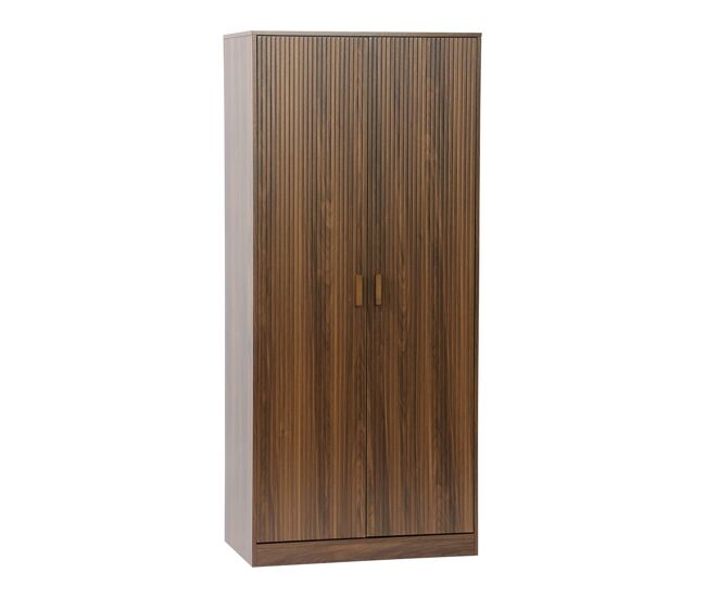 Quarto de vestir, roupeiro de duas portas, linear, madeira de nogueira, 80x48x180 cm