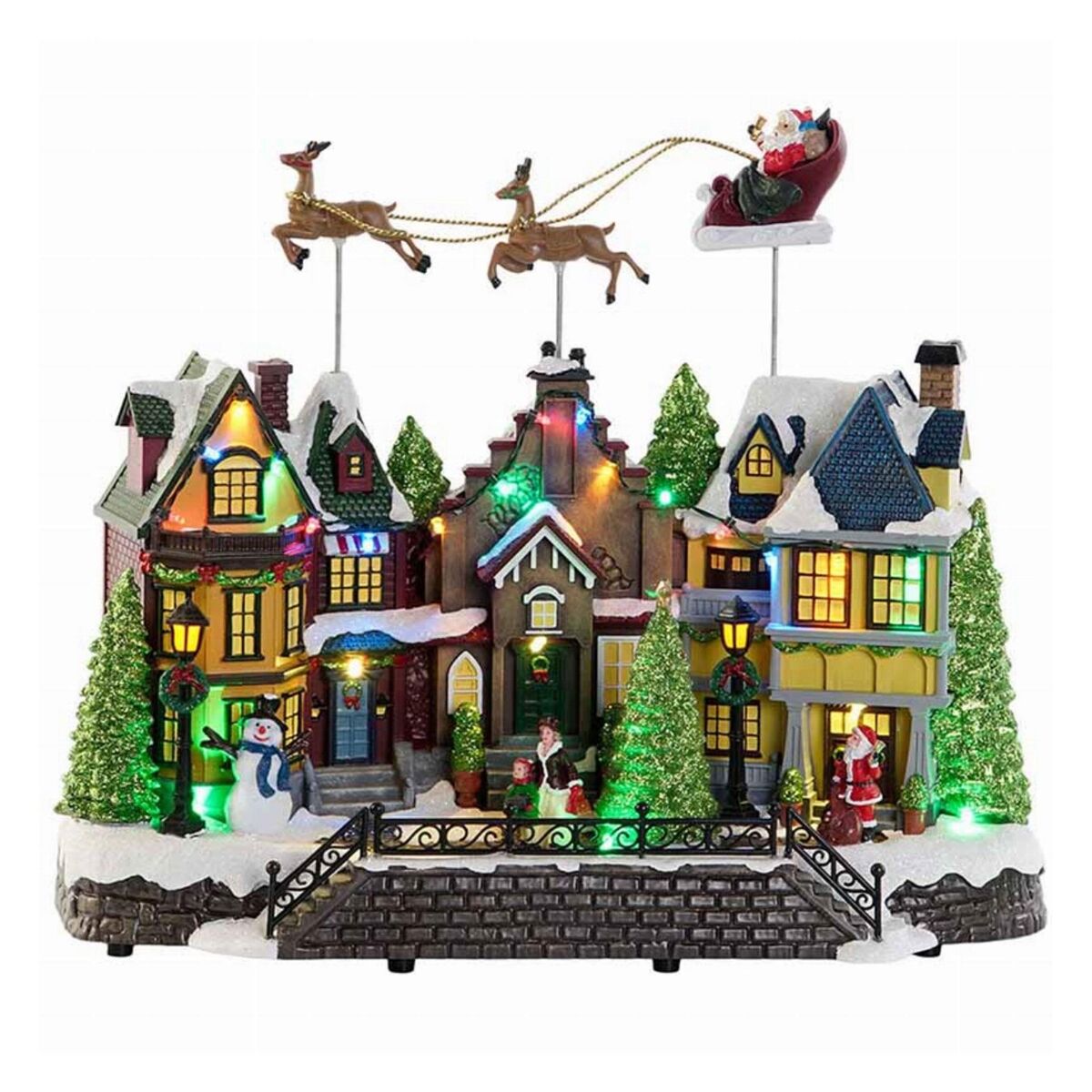Casa de natal well home village com 24 luzes led e som.