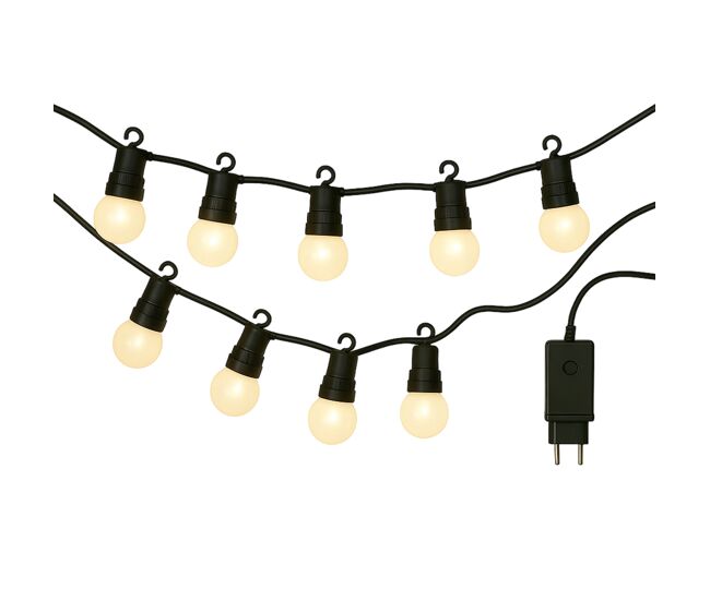 Cordão de luzes led branco quente para uso interno - cabo de 5m