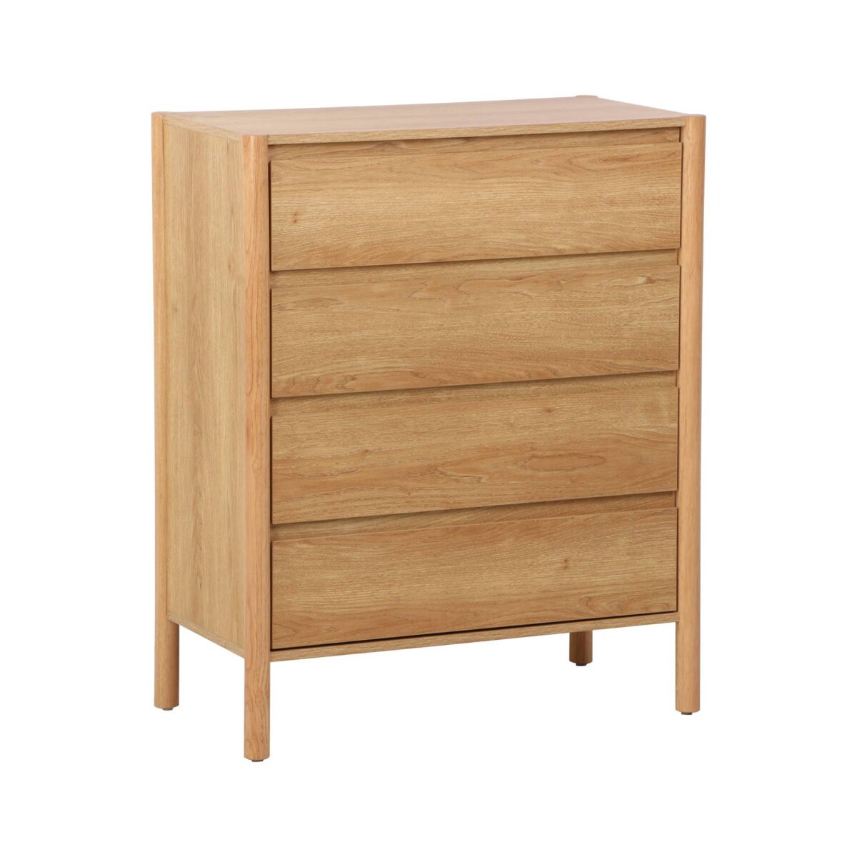 Cômoda em decorativa de madeira de 4 gavetas, harmony, natural, 80x42x98 cm