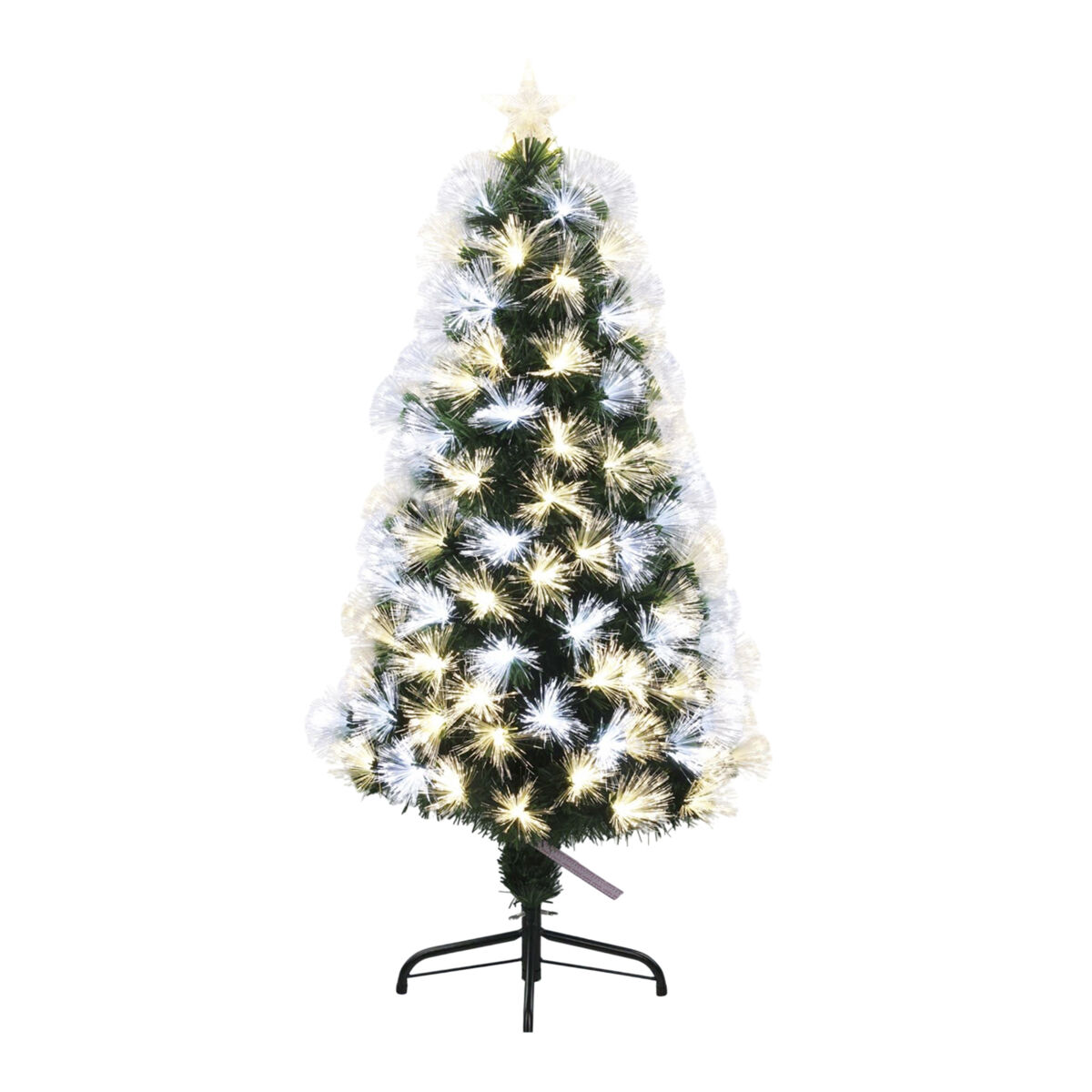 Árvore de Natal de fibra ótica com 135 luzes LED quentes.