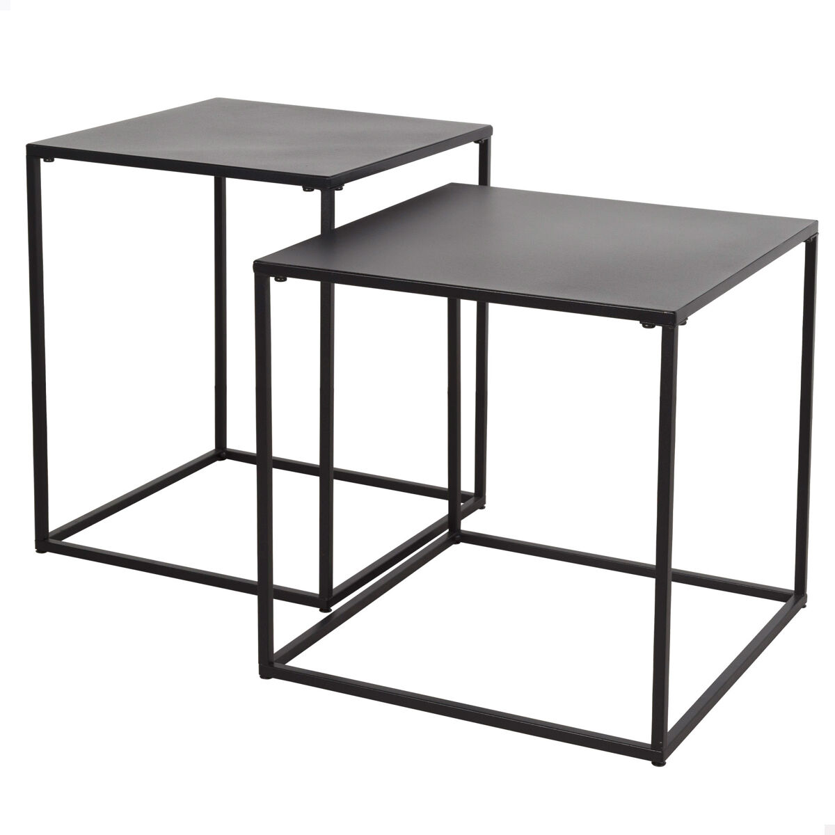Max Home Conjunto de 2 mesas de apoio em metal