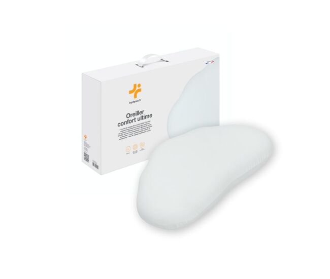 Almofada ergonómica de espuma viscoelástica confort ultime ultra macia com suporte cervical e bolsa de viagem incluída