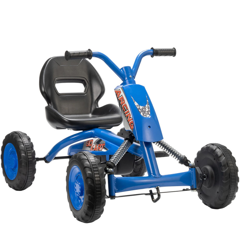 Aiyaplay kart a pedais go-kart com rodas pp estrutura de acier carga 30 kg para enfants 2-5 anos 84x54x56 cm bleu