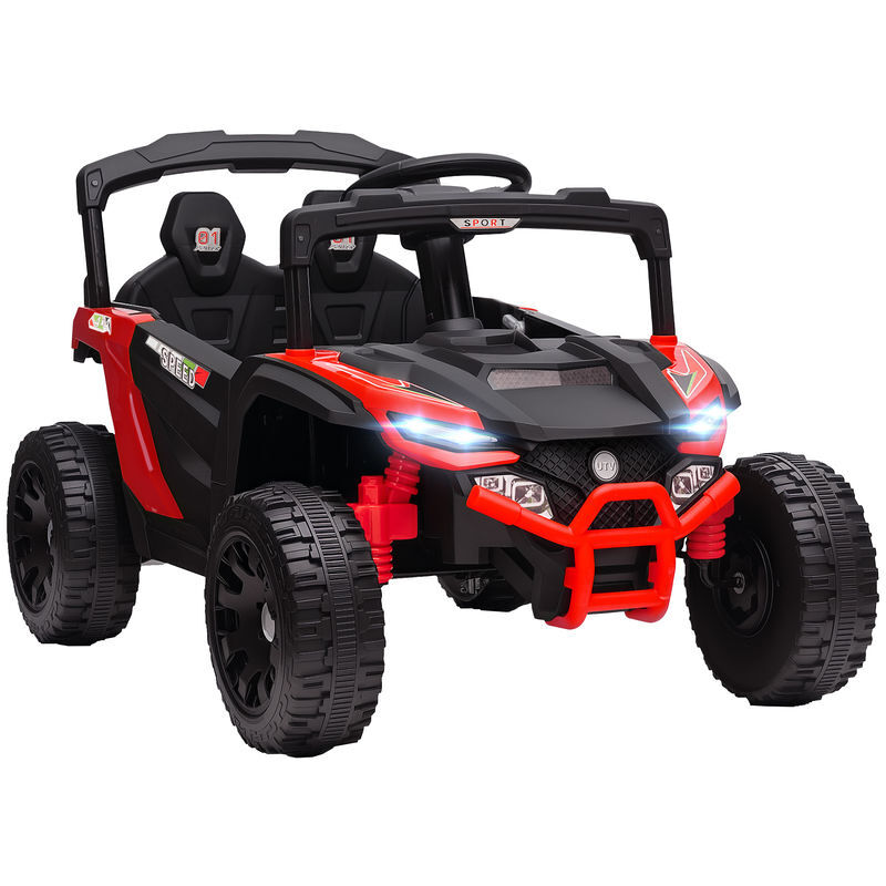 Aiyaplay carro électrique para enfants 12v carro a bateria utv com 2 motores controlo remoto 2,4g suspensão traseira faróis música para enfants acima de 3 anos 88x57,5x55,5 cm rouge
