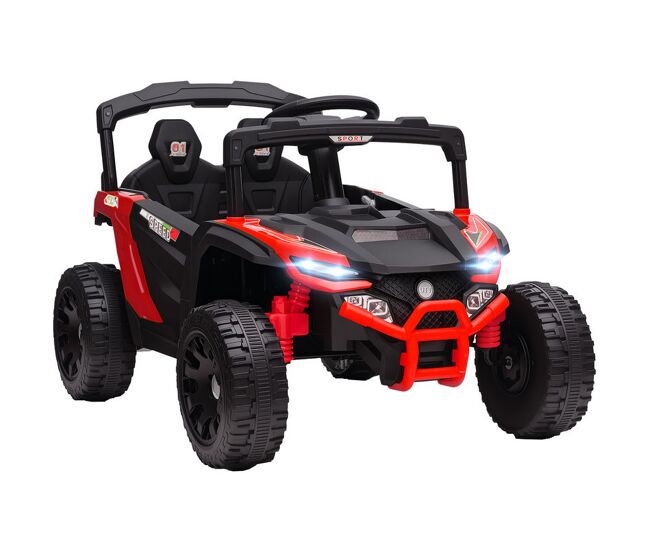 Aiyaplay carro électrique para enfants 12v carro a bateria utv com 2 motores controlo remoto 2,4g suspensão traseira faróis música para enfants acima de 3 anos 88x57,5x55,5 cm rouge