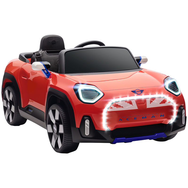 Aiyaplay carro électrique para enfants acima de 3 anos mini concept aceman carro a bateria 12v com bluetooth controlo remoto 2,4g motor duplo suspensão traseira faróis música usb 109x63x46 cm rouge