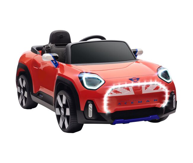 Aiyaplay carro électrique para enfants acima de 3 anos mini concept aceman carro a bateria 12v com bluetooth controlo remoto 2,4g motor duplo suspensão traseira faróis música usb 109x63x46 cm rouge