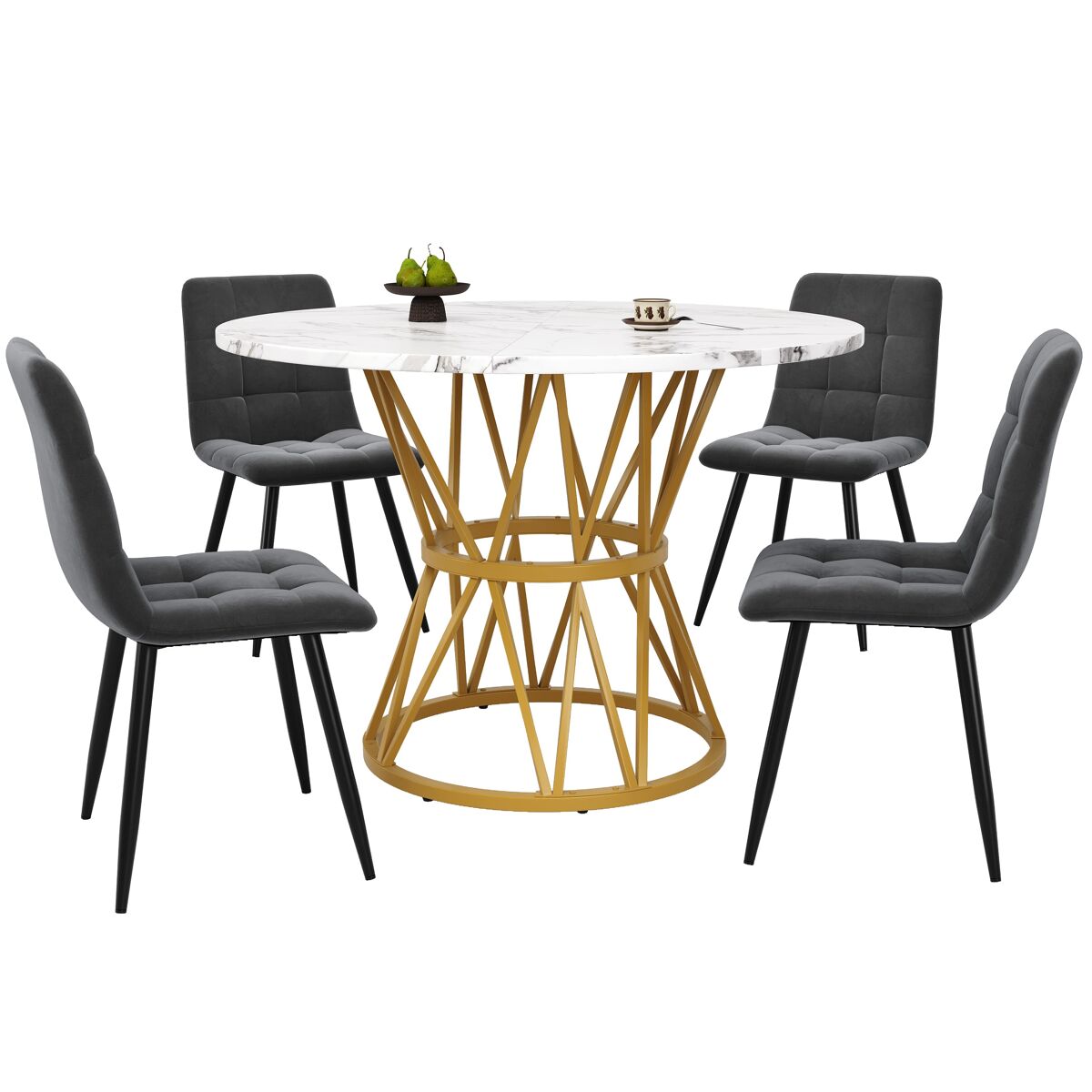 Conjunto de mesas e cadeiras de sala de jantar 100x100
