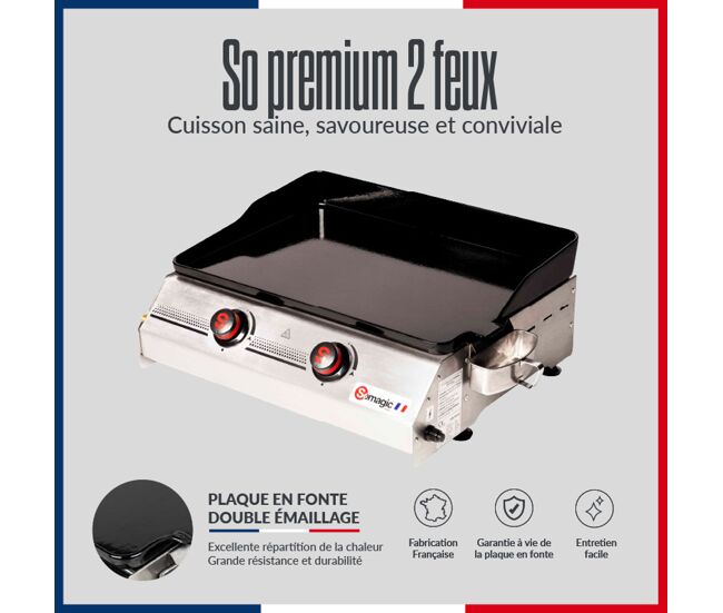Somagic - grelhador a gás so premium 2 queimadores 7kw
