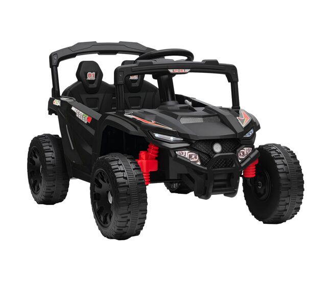 Aiyaplay carro électrique para enfants 12v carro a bateria utv com 2 motores controlo remoto 2,4g suspensão traseira faróis música para enfants acima de 3 anos 88x57,5x55,5 cm noir