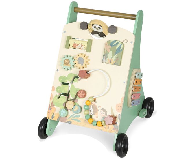 Aiyaplay andador de madeira para bebé centro de atividades de aprendizagem montessori com controlo de velocidade com xilofone engrenagens labirinto contas para enfants a partir de 18 meses 33,5x36x46,8 cm verde