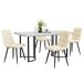 Conjunto de mesas e cadeiras de sala de jantar 140x80 Conjunto de mesas e cadeiras de sala de jantar 140x80 Bege