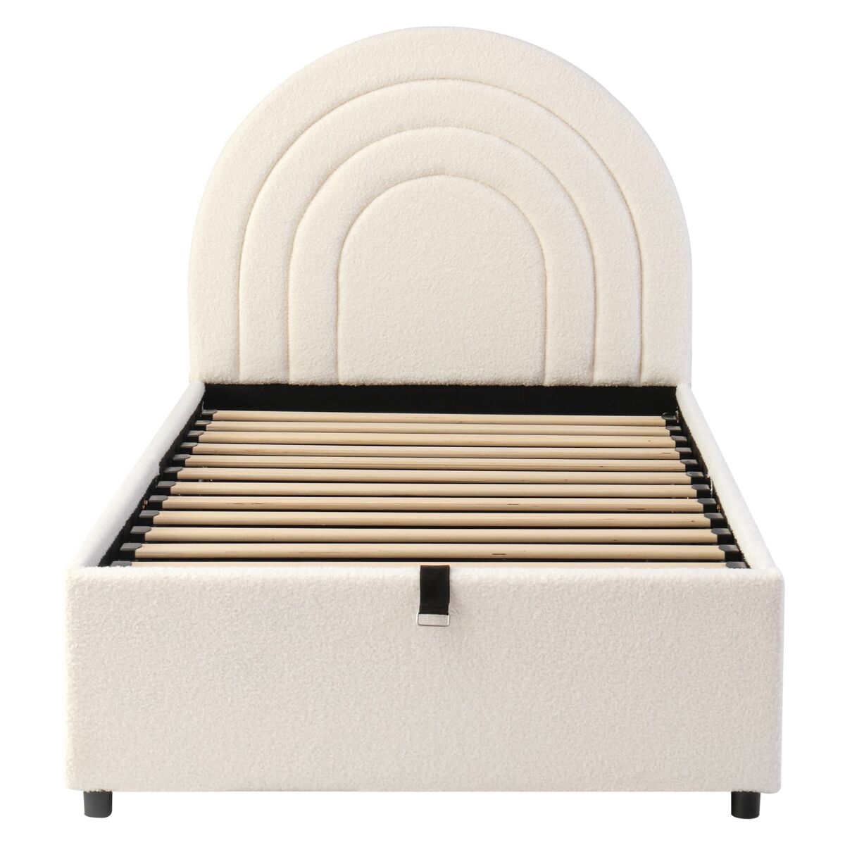 Cama estofada 90x200 - com cabeceira, madeira, fácil montagem, para jovens e adultos - bege