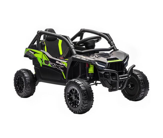 Aiyaplay carro électrique para enfants 12v kawasaki teryx krx 1000 carro a bateria utv com 2 motores controlo remoto 2,4g suspensão traseira faróis usb para enfants acima de 3 anos 100x64x56 cm noir