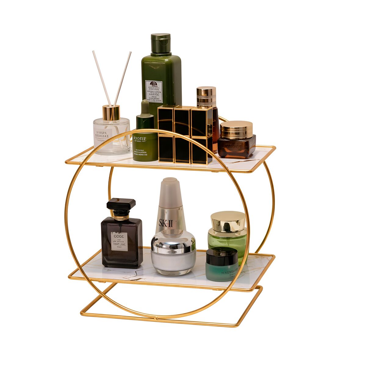 Organizador de Cosméticos Metálico | Estante 2 Níveis