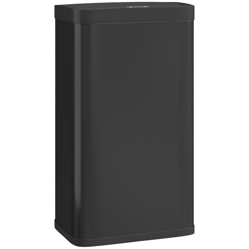 Homcom balde do lixo de cozinha automático 45 l caixote de cozinha de metal com sensor infravermelho fecho suave recipiente interior removível anti-