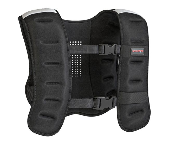 Sportnow colete de peso 8 kg colete de treino respirável com 2 tiras ajustáveis e bandas reflectoras para treino de força corrida 43x33 cm noir