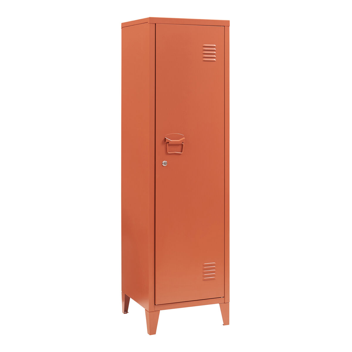 Cacifo individual kurikka com 2 prateleiras metal 137x38x38 cm vermelho tijolo [en.casa]