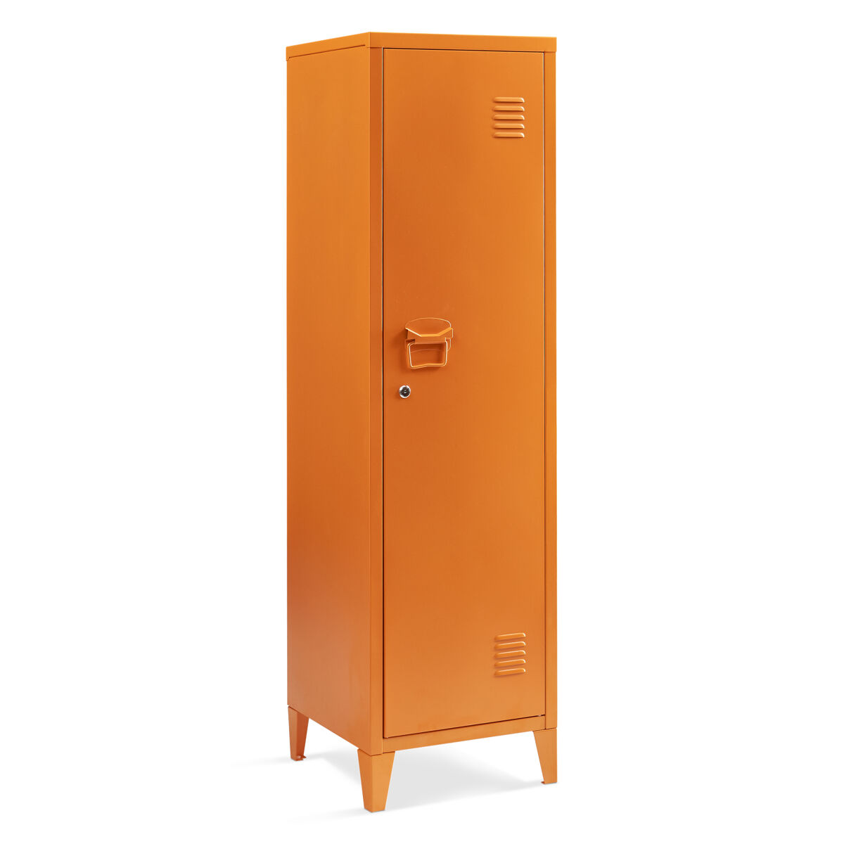 Cacifo individual kurikka com 2 prateleiras metal 137x38x38 cm laranja [en.casa]