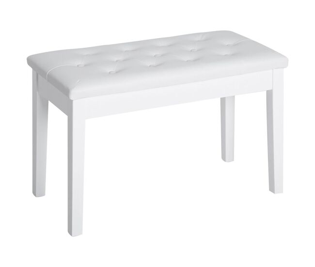 Homcom banco de piano banco para piano com espaço de armazenamento assento de couro sintético acolchoado carga máxima 200 kg 76x36x50 cm blanc