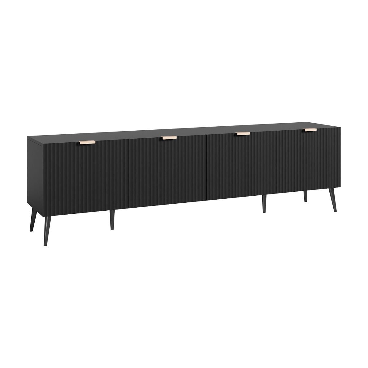 Mesa tv nand com 4 portas 180x35x51 cm preto [en.casa]