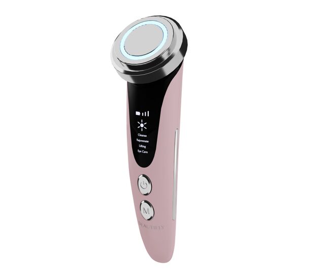 Beautifly massageador facial rejuvenescedor mesoterapia sem agulhas glossy blush recarga rosa