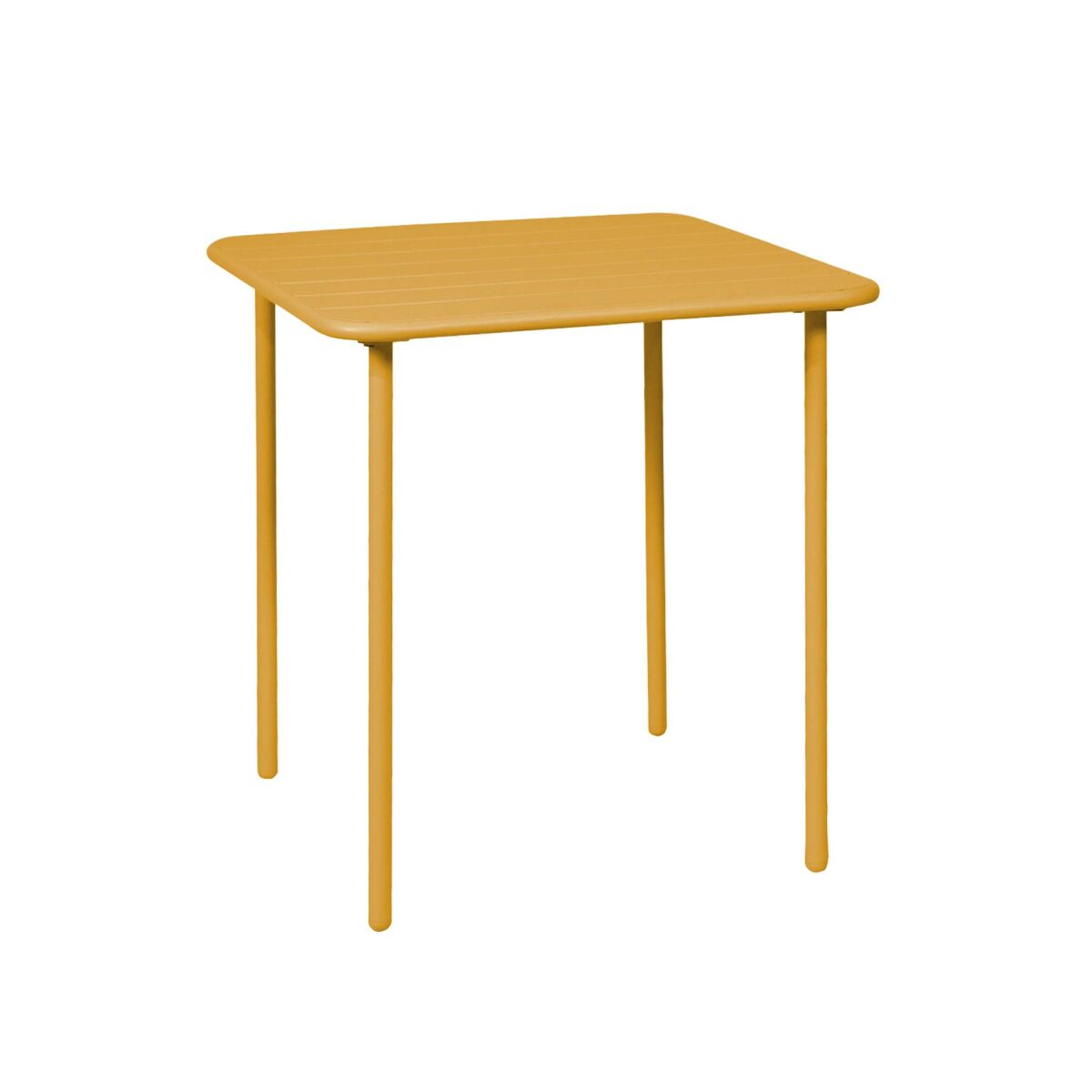 Mesa de jardim metálica de 2 lugares, amelia 70cm, ocre, 70x70x72.5 cm