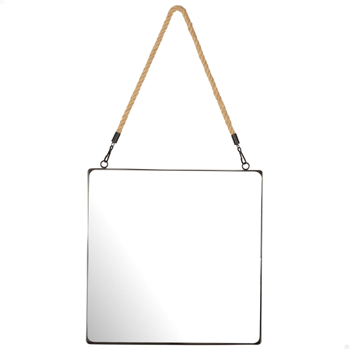 Max home espelho de parede quadrado 40x40 cm com moldura metálica e corda