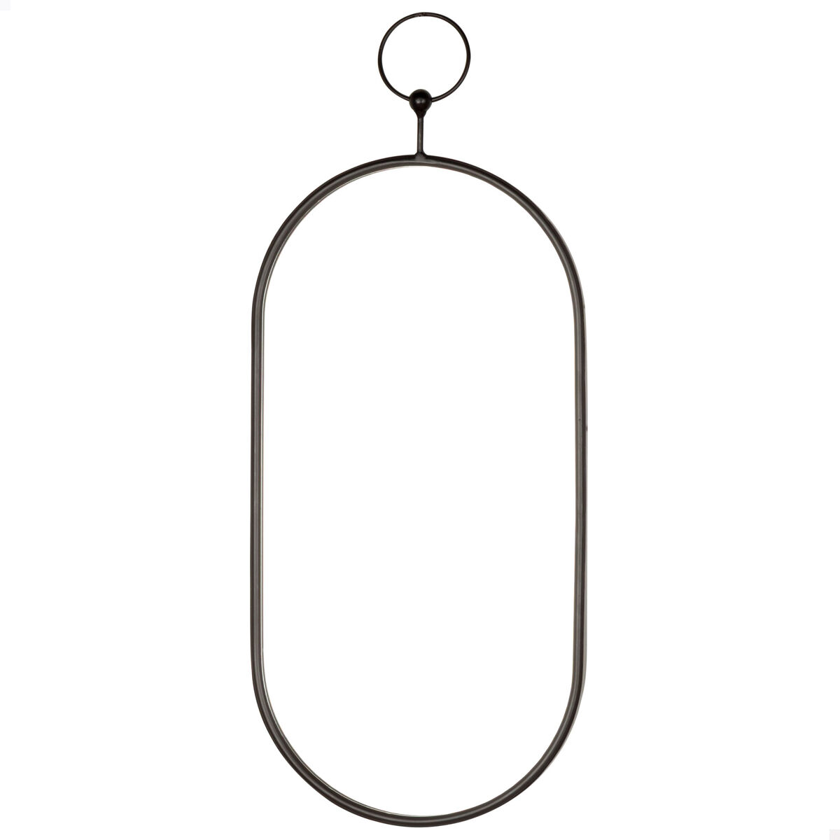 Max home espelho de parede oval 25x50 cm com moldura e ganchos metálicos