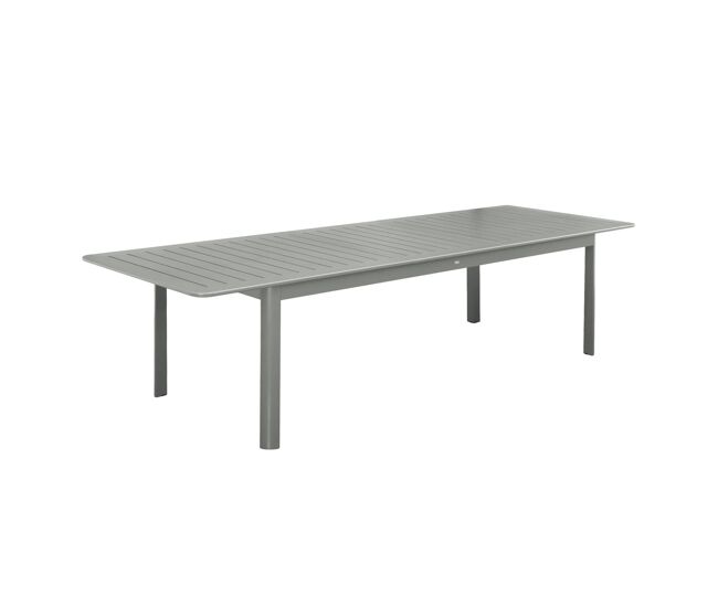Mesa de jardim extensível em alumínio, 10 lugares, seattle 290cm, verde caqui, 290x100x75 cm