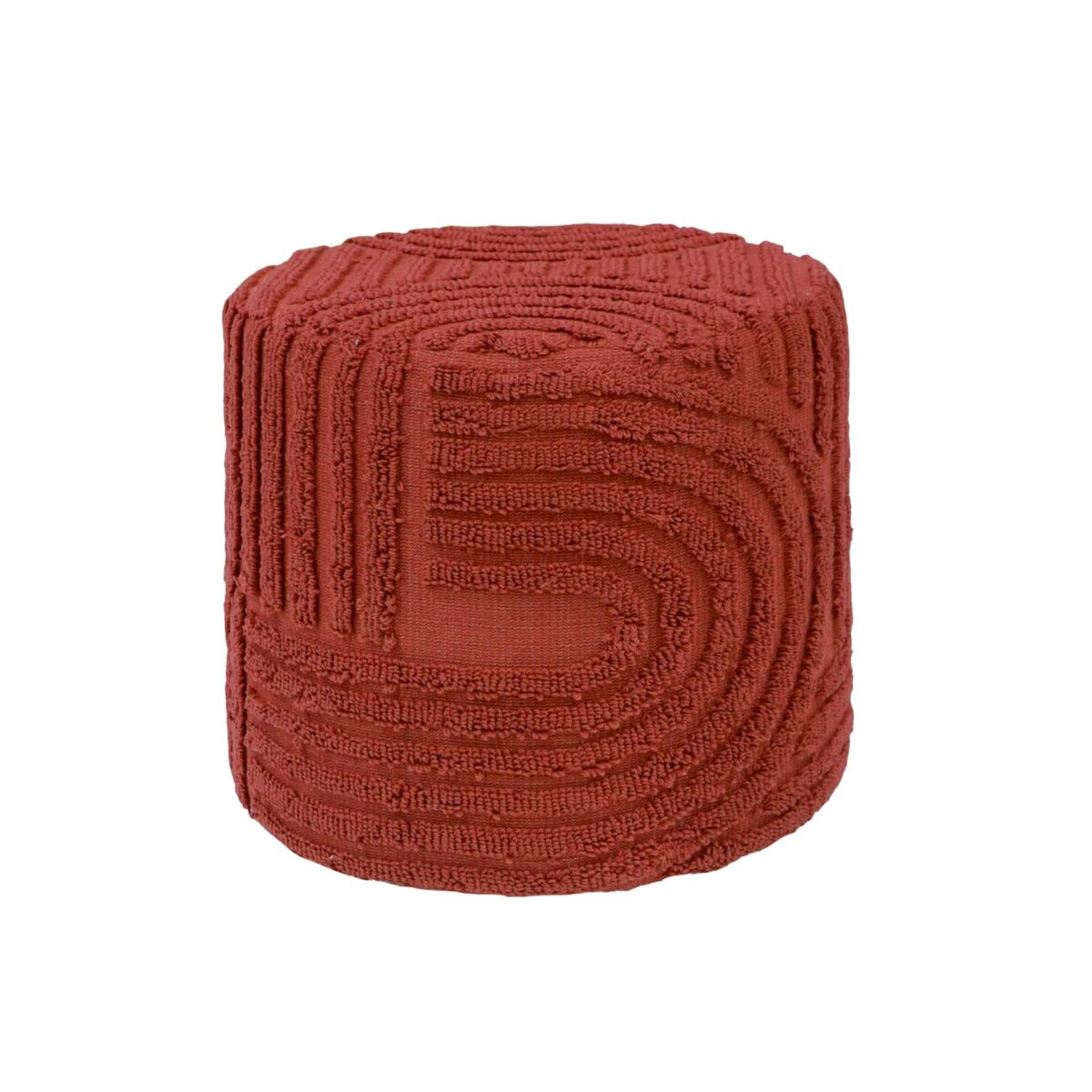 Pufe redondo boucle tufado, nuba, terracota, 43x43x37 cm