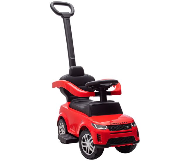 Aiyaplay carro andador 2 em 1 para enfants de 18-36 meses carro andador land rover discovery com espaço de armazenamento buzina volante pega de empurrar e barra removíveis 84x40x94,5 cm rouge