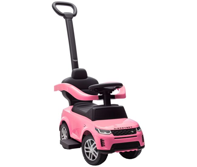 Aiyaplay carro andador 2 em 1 para enfants de 18-36 meses carro andador land rover discovery com espaço de armazenamento buzina volante pega de empurrar e barra removíveis 84x40x94,5 cm rosa