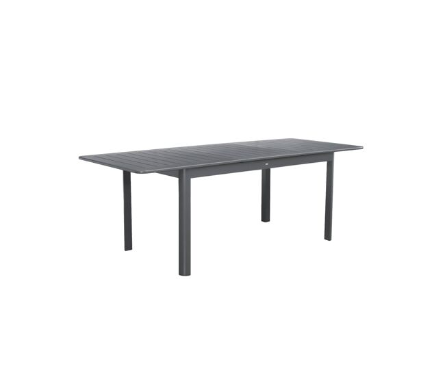 Mesa de jardim extensível em alumínio, 6 lugares, seattle, antracite, 218.5x89x75 cm