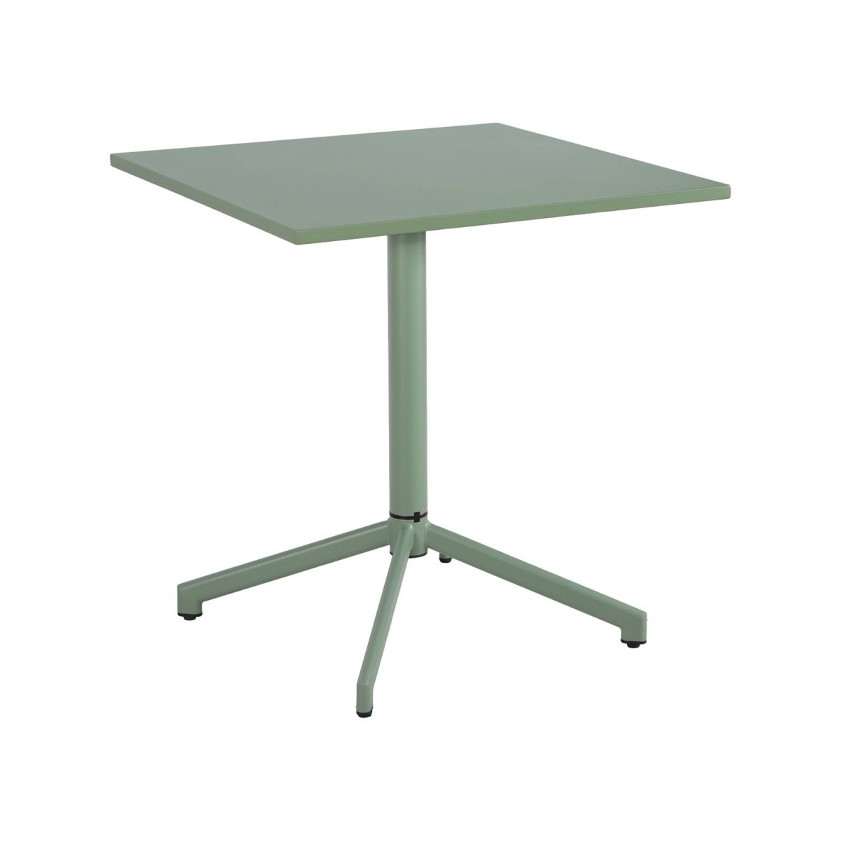 Mesa de jardim bistrô quadrada dobrável de acier, 2 lugares, chiara, verde gris, 70x70x74 cm