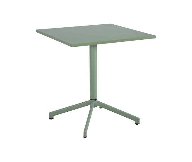 Mesa de jardim bistrô quadrada dobrável de acier, 2 lugares, chiara, verde gris, 70x70x74 cm