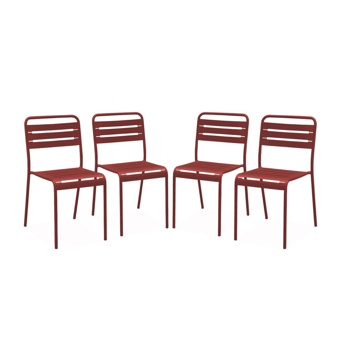 Cadeira de jardim em acier, set de 4, amelia, terra de siena, 44x52x79 cm