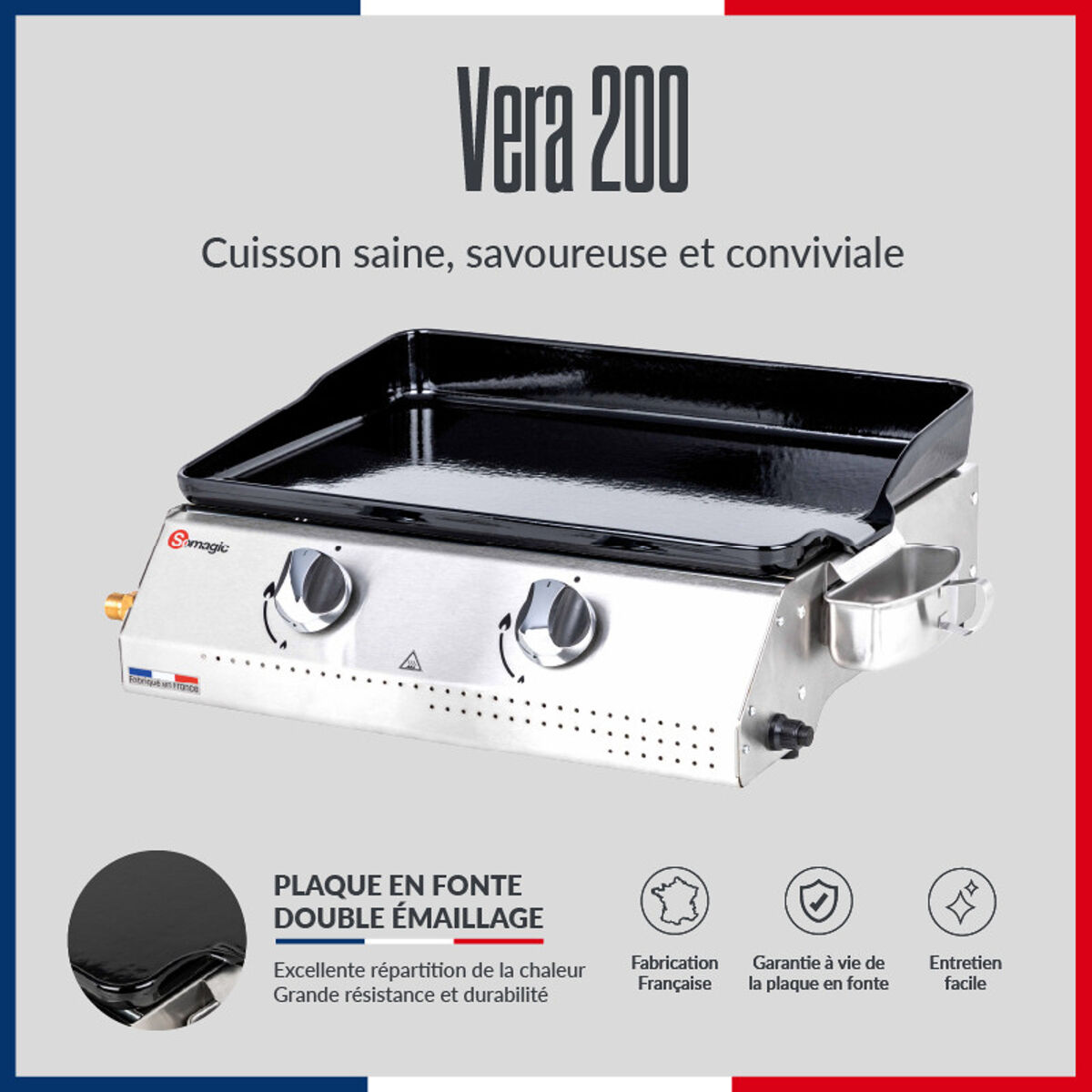 Somagic - grelhador a gás vera 200 2 queimadores 5,3kw
