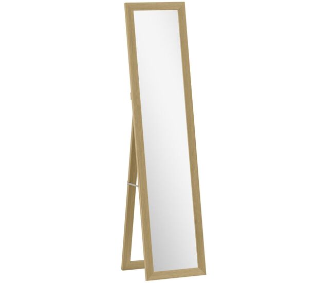Homcom espelho de pé de corpo inteiro 157x37 cm espelho de corpo inteiro com suporte 3 formas de uso independente montagem na parede e apoiado para