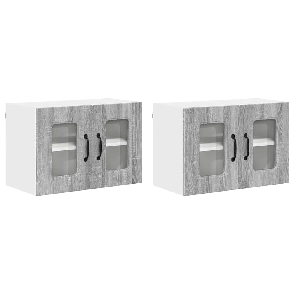 Lote de 2 armários de cozinha suspendidos - cozinha modular colgantes cinza sonoma 60 x 31 x 40 cm