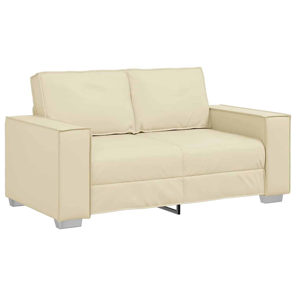 Sofá 3 lugares, sofá fixo creme 160 x 78 x 84 cm tecido
