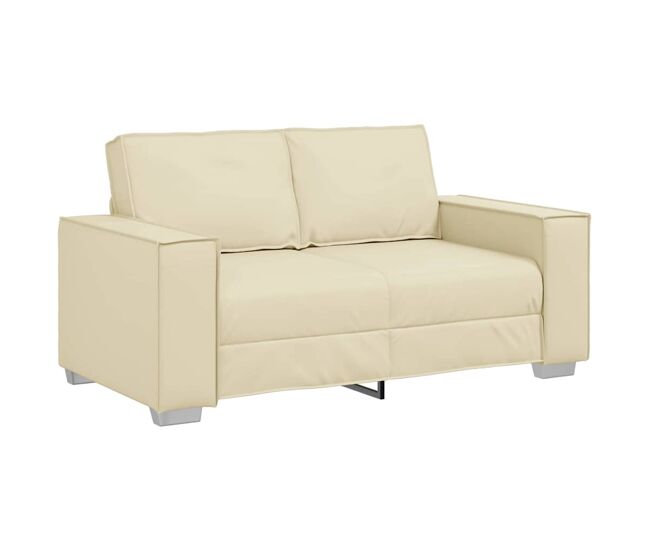Sofá 3 lugares, sofá fixo creme 160 x 78 x 84 cm tecido