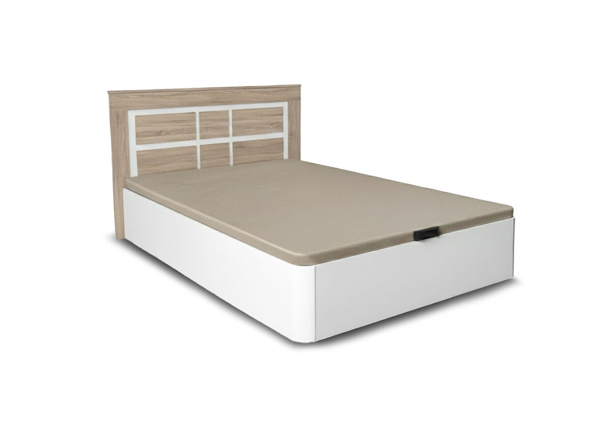 Conjunto de cama box dobrável branca de 135 cm + cabeceira kiara cambria branca
