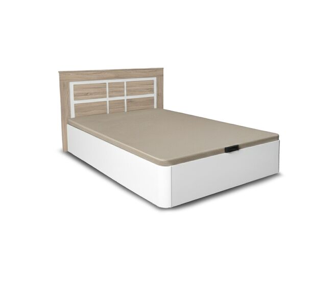 Conjunto de cama box dobrável branca de 135 cm + cabeceira kiara cambria branca