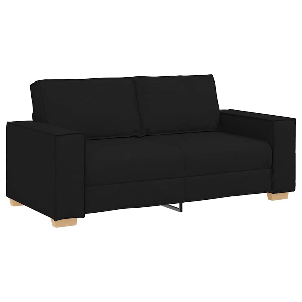 Sofá de 2 lugares - sofá fixo preto 140 cm tecido