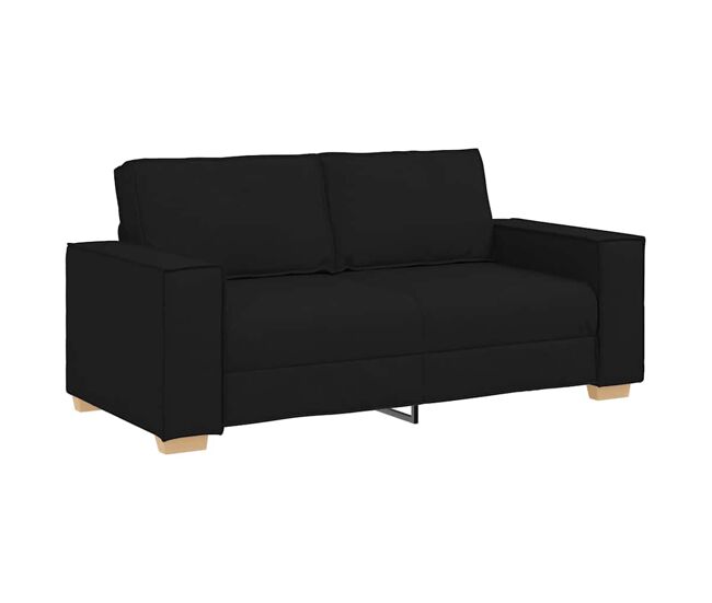 Sofá de 2 lugares - sofá fixo preto 140 cm tecido