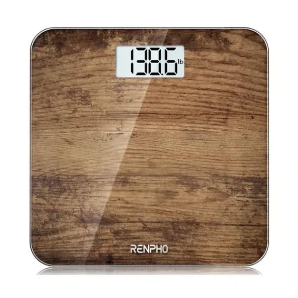 Renpho balança digital de banho core 1s tela led antiderrapante marrom