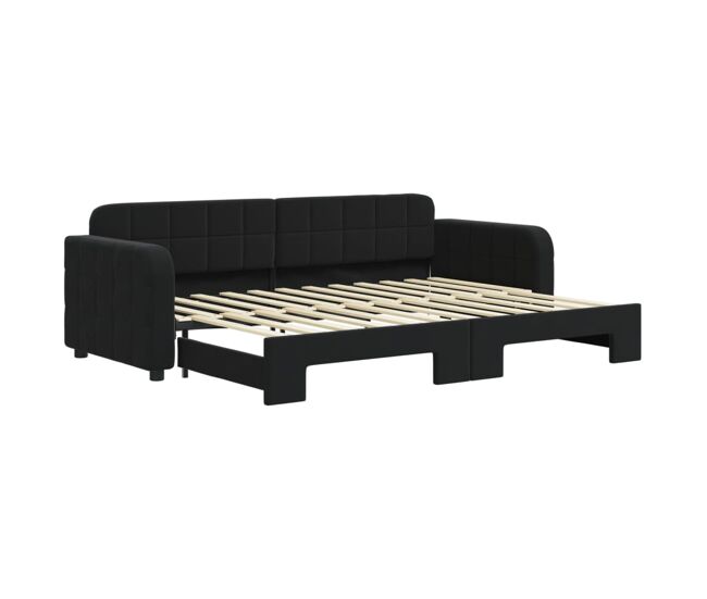 Sofá-cama, sofá conversível com gavetão 80x200 cm veludo preto