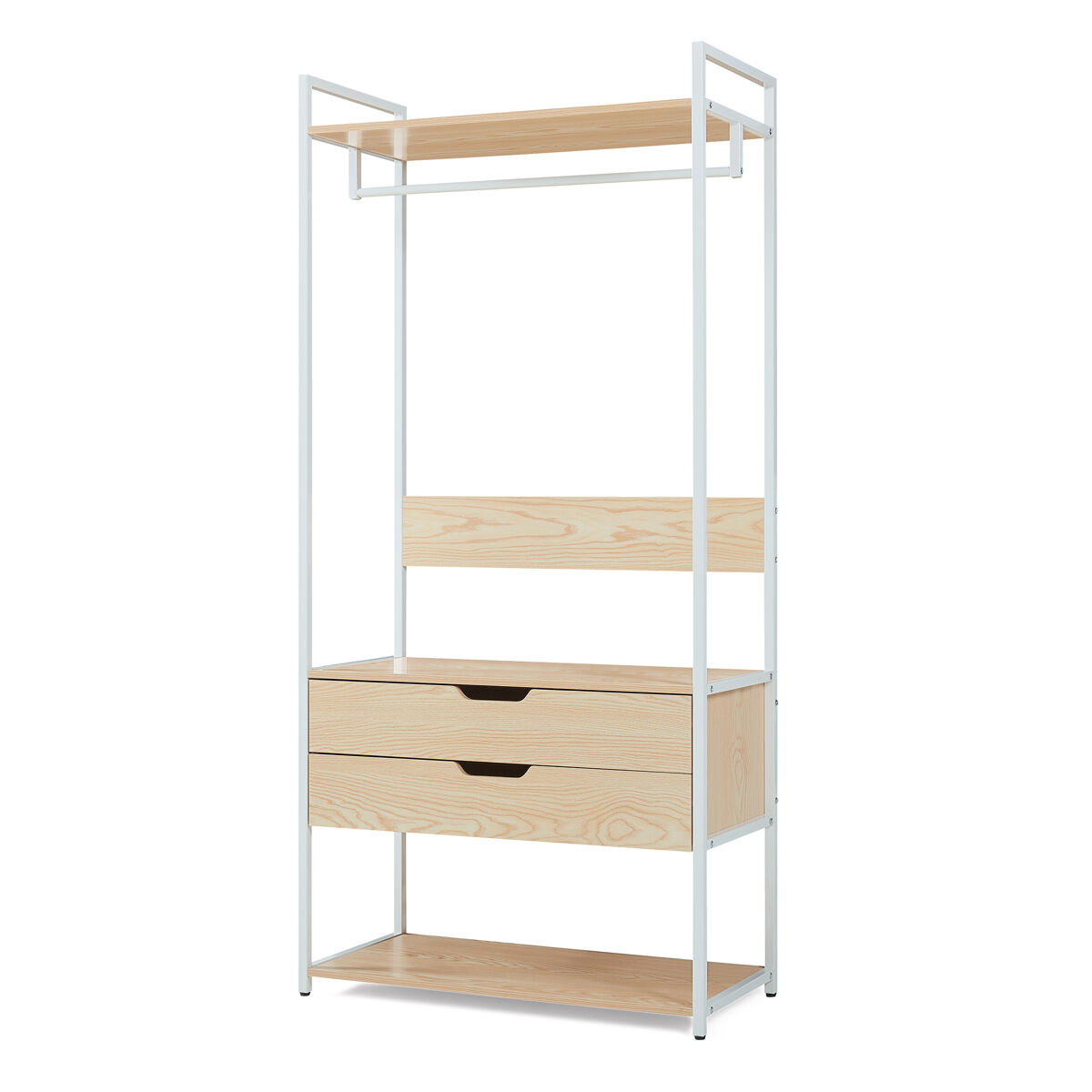 Bengaleiro larem con 2 compartimentos 180x84x40cm - efecto carvalho [en.casa]